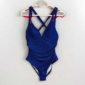 #8564 WOMENS PURPLE ONE PIECE BATHING SUIT SIZE M